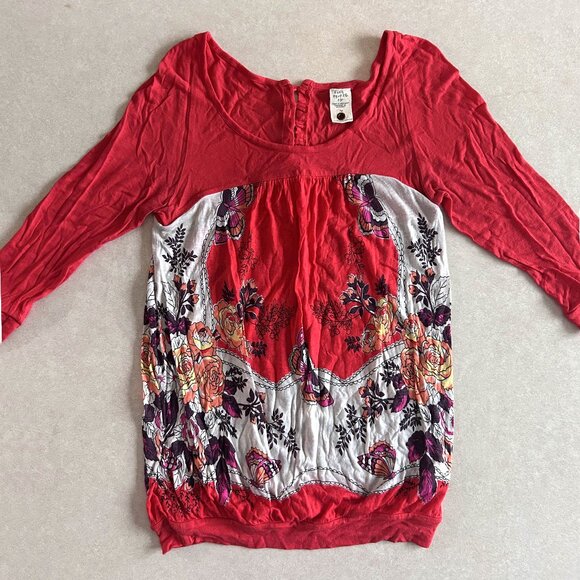 Free People 3/4 Sleeve Road To Discovery Butterfly Top ASO Alex Russo - Picture 8 of 12